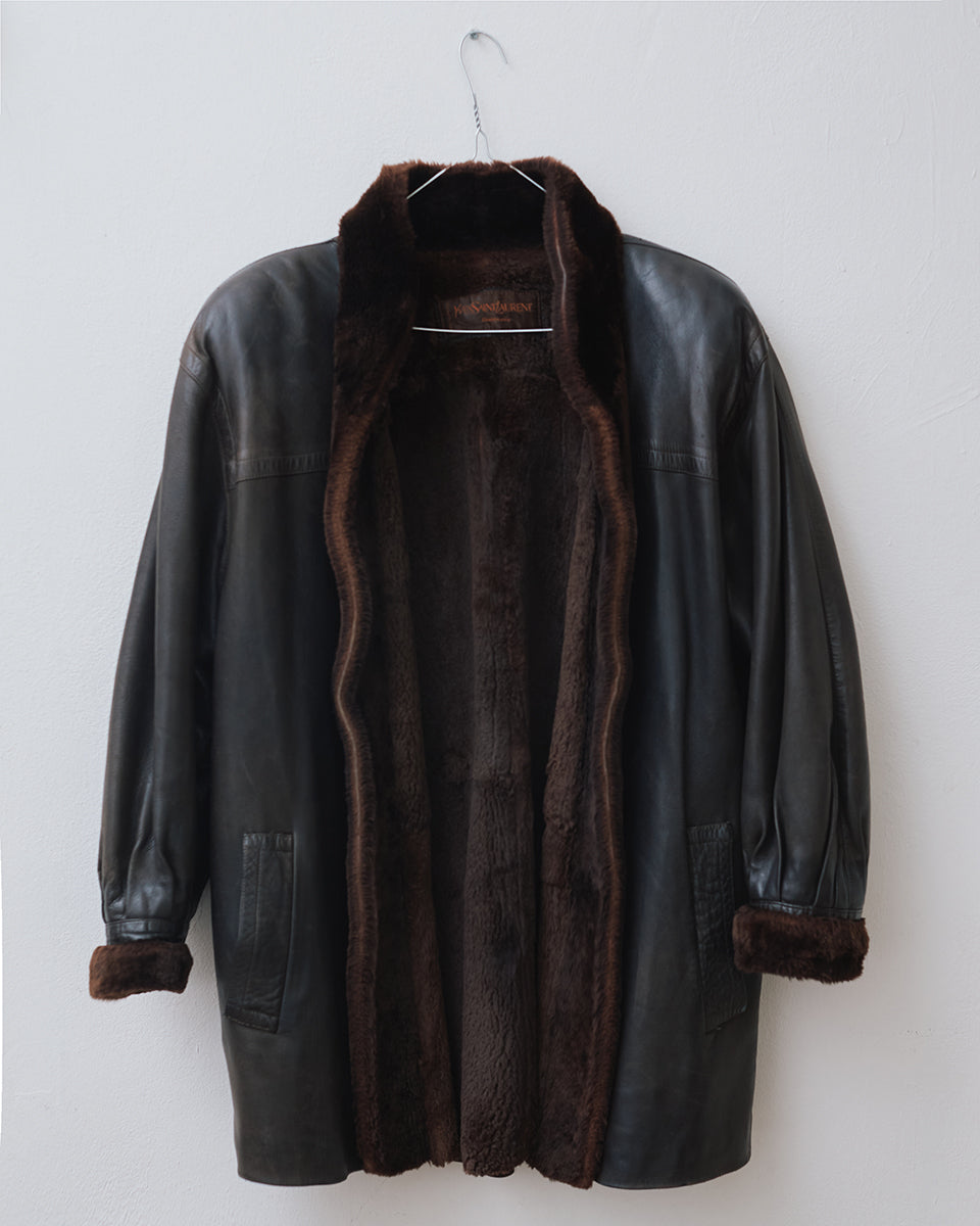 Yves Saint Laurent Fourrures Leather Jacket