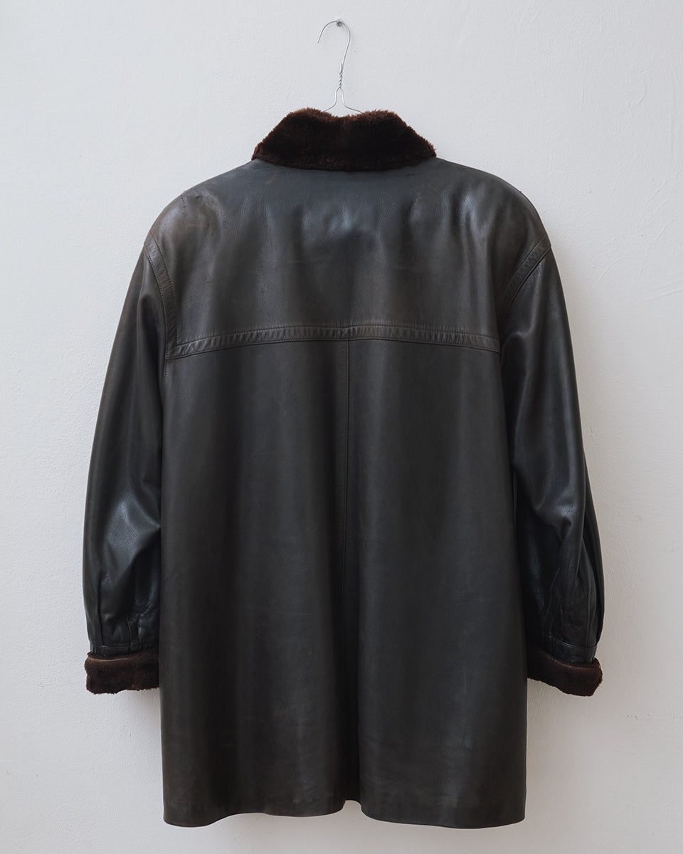Yves Saint Laurent Fourrures Leather Jacket