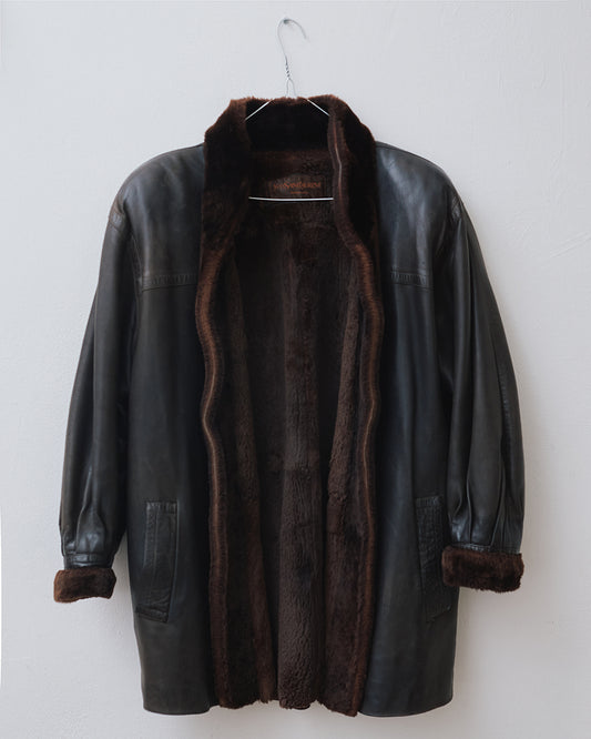 Yves Saint Laurent Fourrures Leather Jacket