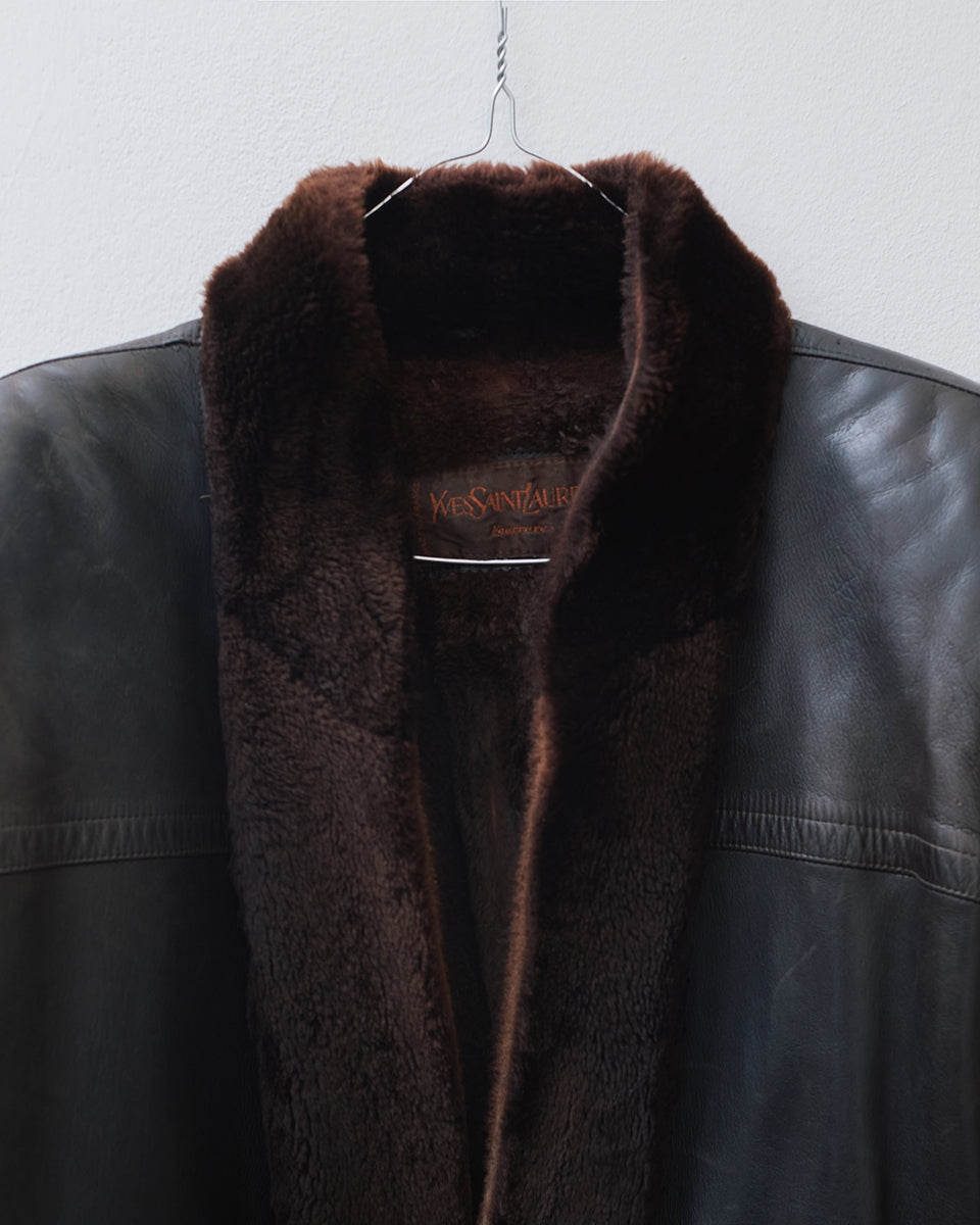 Yves Saint Laurent Fourrures Leather Jacket